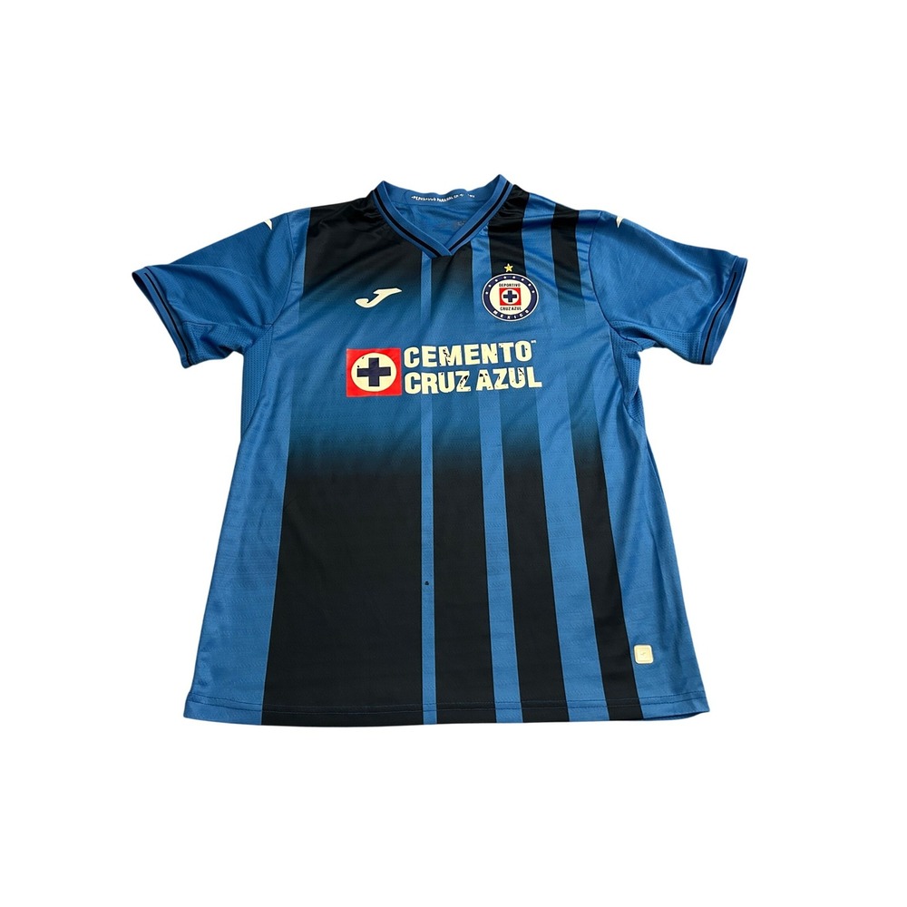 Joma Cruz Azul Soccer Jersey Men Large Blue Good Striped Liga MX Football Shirt